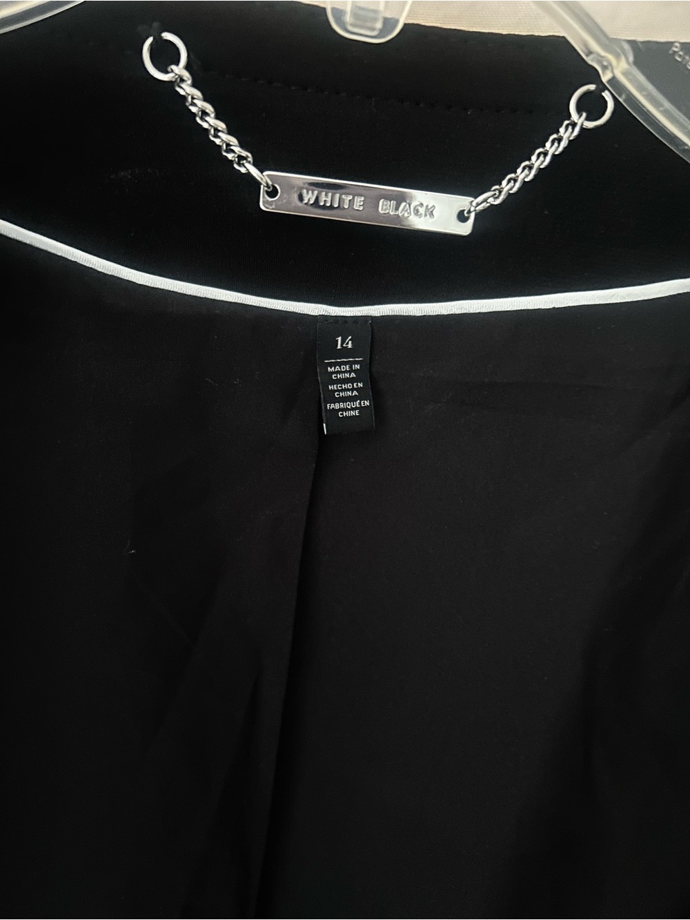 Black & White Tweed Collarless Jacket with Frayed edge detailing - Picture 15 of 17